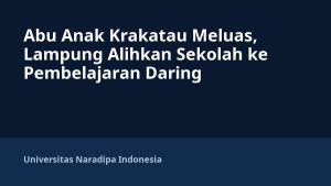Abu Anak Krakatau Meluas, Lampung Alihkan Sekolah ke Pembelajaran Daring
