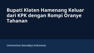 Bupati Klaten Hamenang Keluar dari KPK dengan Rompi Oranye Tahanan