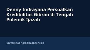 Denny Indrayana Persoalkan Kredibilitas Gibran di Tengah Polemik Ijazah