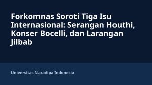 Forkomnas Soroti Tiga Isu Internasional: Serangan Houthi, Konser Bocelli, dan Larangan Jilbab