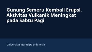 Gunung Semeru Kembali Erupsi, Aktivitas Vulkanik Meningkat pada Sabtu Pagi