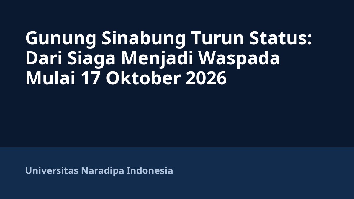 Gunung Sinabung Turun Status: Dari Siaga Menjadi Waspada Mulai 17 Oktober 2026