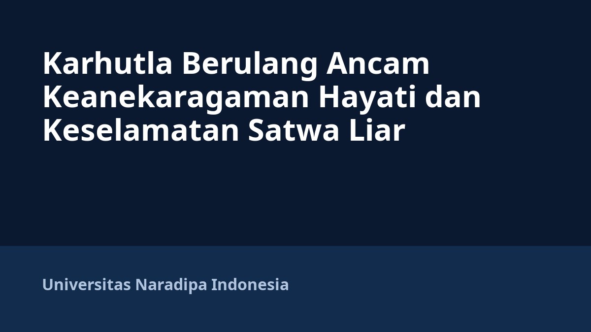 Karhutla Berulang Ancam Keanekaragaman Hayati dan Keselamatan Satwa Liar