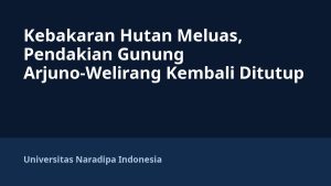 Kebakaran Hutan Meluas, Pendakian Gunung Arjuno-Welirang Kembali Ditutup