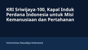 KRI Sriwijaya-100, Kapal Induk Perdana Indonesia untuk Misi Kemanusiaan dan Pertahanan