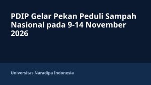 PDIP Gelar Pekan Peduli Sampah Nasional pada 9-14 November 2026