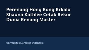 Perenang Hong Kong Krkalo Shauna Kathlee Cetak Rekor Dunia Renang Master