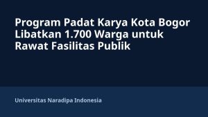Program Padat Karya Kota Bogor Libatkan 1.700 Warga untuk Rawat Fasilitas Publik