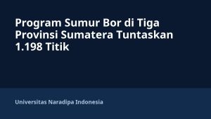 Program Sumur Bor di Tiga Provinsi Sumatera Tuntaskan 1.198 Titik