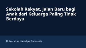 Sekolah Rakyat, Jalan Baru bagi Anak dari Keluarga Paling Tidak Berdaya