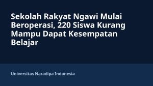 Sekolah Rakyat Ngawi Mulai Beroperasi, 220 Siswa Kurang Mampu Dapat Kesempatan Belajar