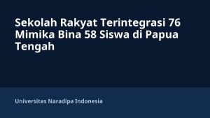 Sekolah Rakyat Terintegrasi 76 Mimika Bina 58 Siswa di Papua Tengah