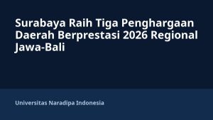 Surabaya Raih Tiga Penghargaan Daerah Berprestasi 2026 Regional Jawa-Bali