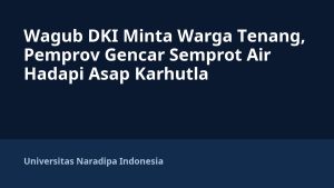 Wagub DKI Minta Warga Tenang, Pemprov Gencar Semprot Air Hadapi Asap Karhutla